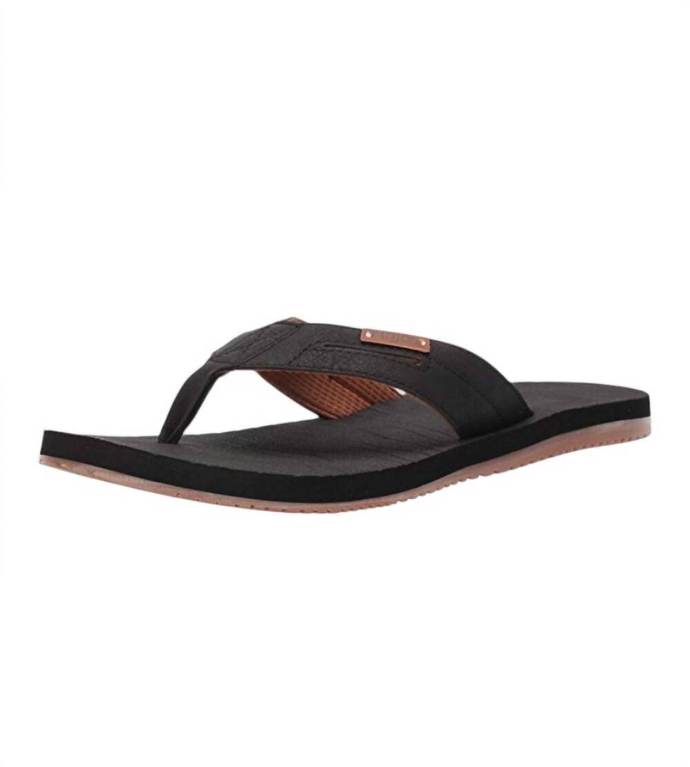 NEW FLOJOS men's waverunner sporty flip flops in black/gum